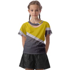 Pattern Yellow And Gray Kids  Front Cut Tee by nateshop