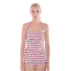 Apple Boyleg Halter Swimsuit  by nateshop