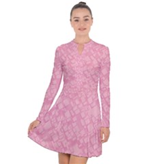 Pink Long Sleeve Panel Dress by nateshop