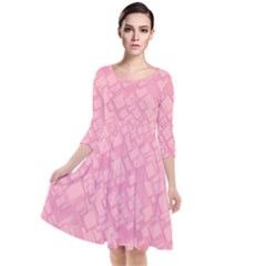 Pink Quarter Sleeve Waist Band Dress by nateshop