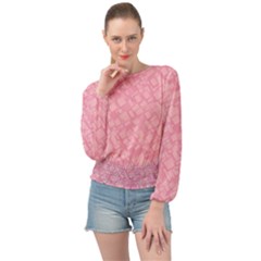 Pink Banded Bottom Chiffon Top by nateshop