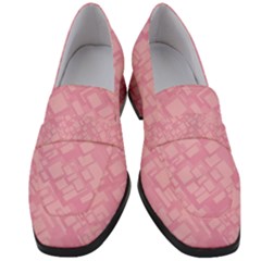 Pink Women s Chunky Heel Loafers by nateshop