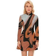 Paint Long Sleeve Velour Longline Dress by nateshop