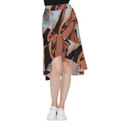 Paint Frill Hi Low Chiffon Skirt by nateshop