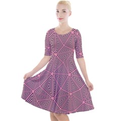 Triangle Quarter Sleeve A-line Dress