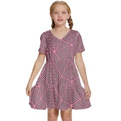 Triangle Kids  Short Sleeve Tiered Mini Dress