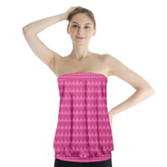 Abstract-pink Love Strapless Top by nateshop