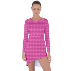 Abstract-pink Love Asymmetric Cut-out Shift Dress by nateshop