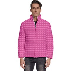 Abstract-pink Love Men s Puffer Bubble Jacket Coat