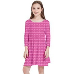 Abstract-pink Love Kids  Quarter Sleeve Skater Dress by nateshop