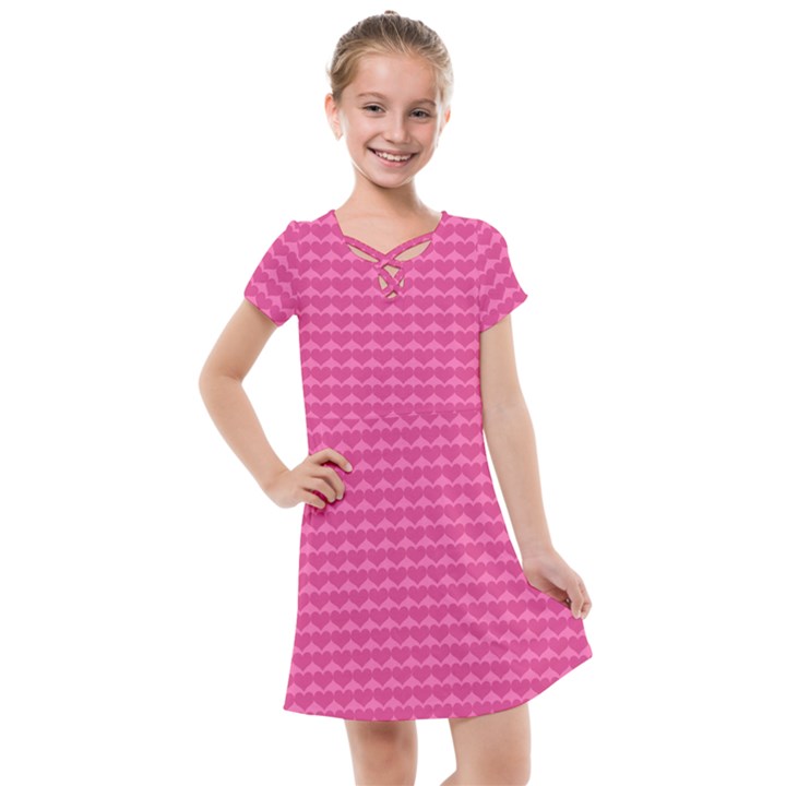 Abstract-pink Love Kids  Cross Web Dress