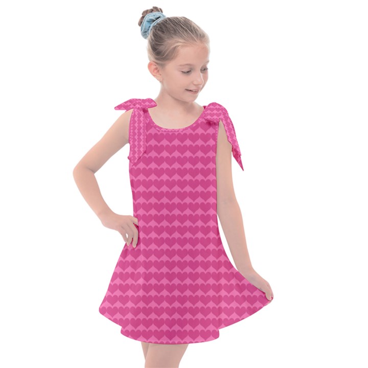 Abstract-pink Love Kids  Tie Up Tunic Dress