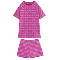 Abstract-pink Love Kids  Swim Tee And Shorts Set by nateshop