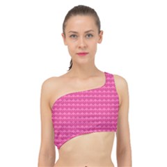 Abstract-pink Love Spliced Up Bikini Top  by nateshop