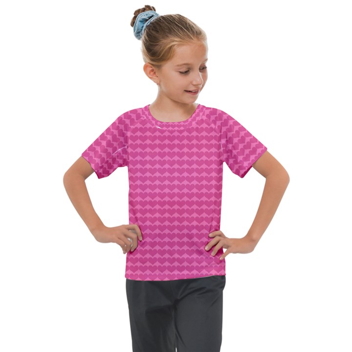 Abstract-pink Love Kids  Mesh Piece Tee