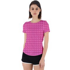 Abstract-pink Love Back Cut Out Sport Tee by nateshop