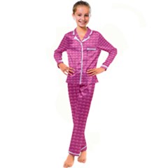 Abstract-pink Love Kid s Satin Long Sleeve Pajamas Set by nateshop