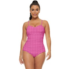 Abstract-pink Love Retro Full Coverage Swimsuit