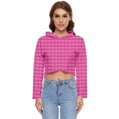 Abstract-pink Love Women s Lightweight Cropped Hoodie