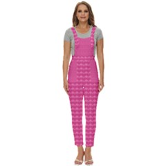 Abstract-pink Love Women s Pinafore Overalls Jumpsuit