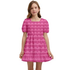 Abstract-pink Love Kids  Short Sleeve Dolly Dress by nateshop