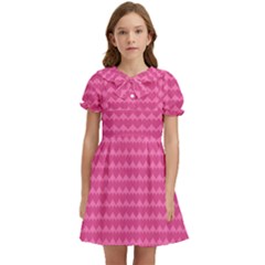 Abstract-pink Love Kids  Bow Tie Puff Sleeve Dress by nateshop