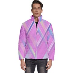 Background Abstrac Pink Men s Puffer Bubble Jacket Coat