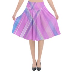 Background Abstrac Pink Flared Midi Skirt by nateshop