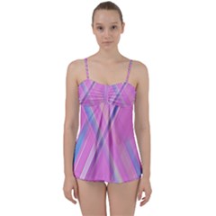 Background Abstrac Pink Babydoll Tankini Set by nateshop