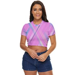 Background Abstrac Pink Side Button Cropped Tee