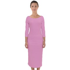 Background Pink Modern Quarter Sleeve Midi Bodycon Dress by nateshop