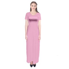 Background Pink Modern Short Sleeve Maxi Dress by nateshop