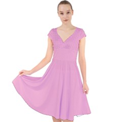 Background Pink Modern Cap Sleeve Front Wrap Midi Dress by nateshop