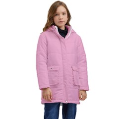 Background Pink Modern Kid s Hooded Longline Puffer Jacket