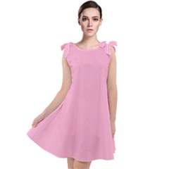 Background Pink Modern Tie Up Tunic Dress by nateshop