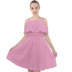 Background Pink Modern Cut Out Shoulders Chiffon Dress by nateshop