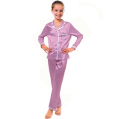 Background Pink Modern Kid s Satin Long Sleeve Pajamas Set by nateshop