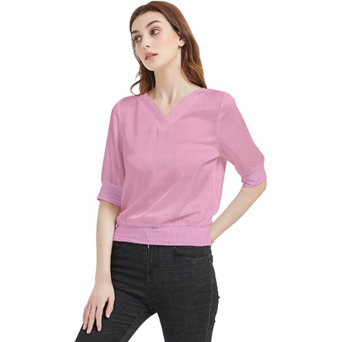 Background Pink Modern Quarter Sleeve Blouse by nateshop