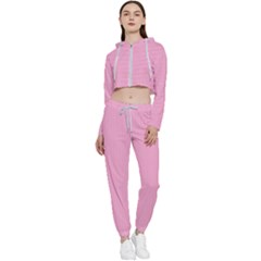 Background Pink Modern Cropped Zip Up Lounge Set by nateshop