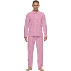 Background Pink Modern Men s Long Sleeve Velvet Pocket Pajamas Set