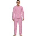 Background Pink Modern Men s Long Sleeve Velvet Pocket Pajamas Set View1