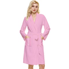 Background Pink Modern Long Sleeve Velour Robe