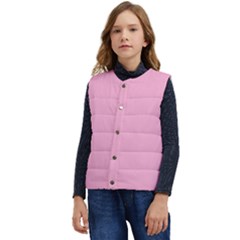 Background Pink Modern Kid s Short Button Up Puffer Vest	