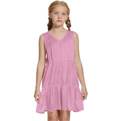 Background Pink Modern Kids  Sleeveless Tiered Mini Dress