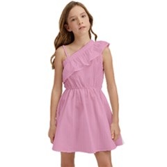 Background Pink Modern Kids  One Shoulder Party Dress