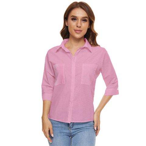 Background Pink Modern Women s Quarter Sleeve Pocket Shirt by nateshop