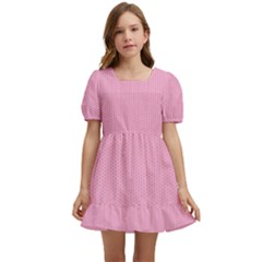 Background Pink Modern Kids  Short Sleeve Dolly Dress