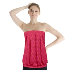 Background Red Motif Strapless Top by nateshop