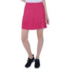 Background Red Motif Tennis Skirt by nateshop