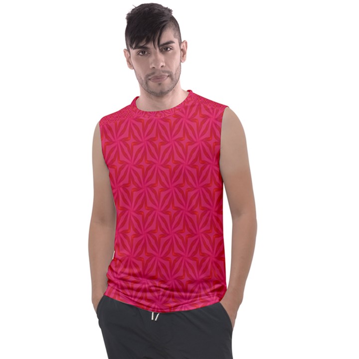 Background Red Motif Men s Regular Tank Top